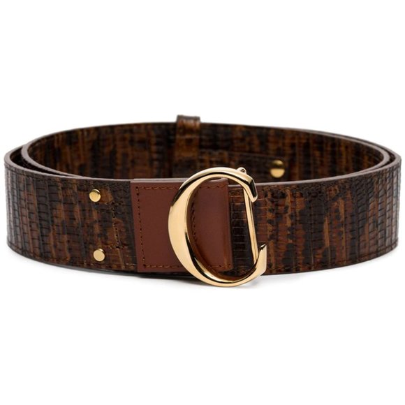 Chloé logo plaque lizard-effect belt